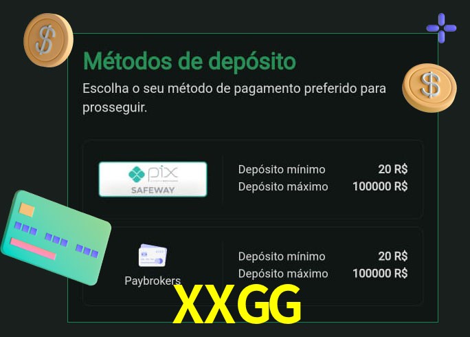 O cassino XXGG oferece uma grande variedade de métodos de pagamento